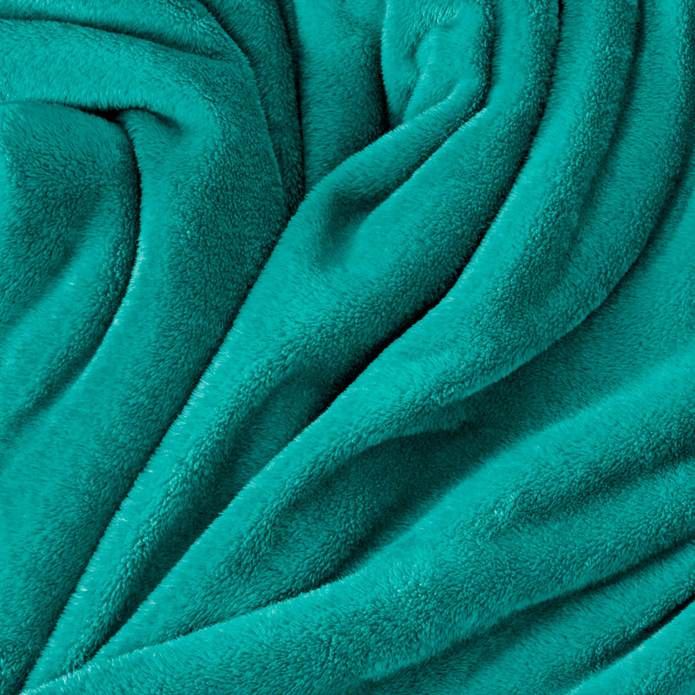 Bare Home Microplush Fleece Blanket, Emerald, Full/Queen