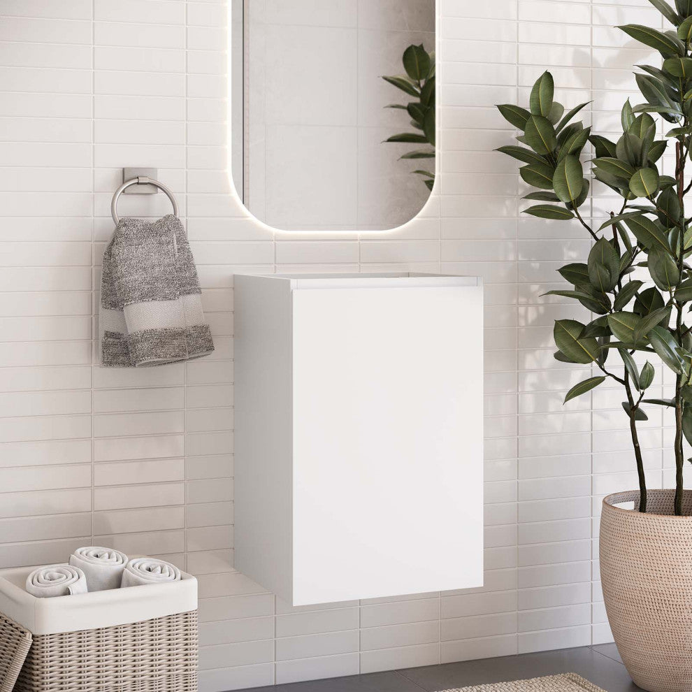 Vitality 18" Wall-Mount Bathroom Vanity, White