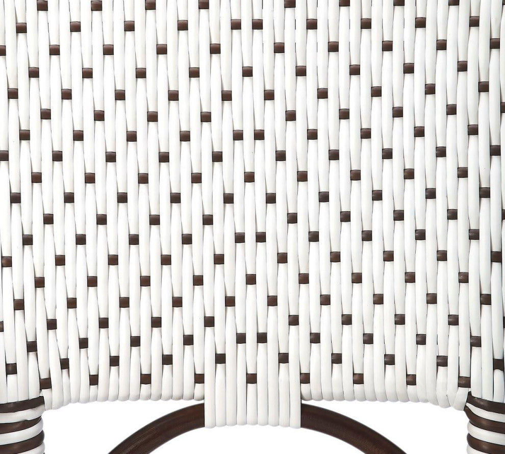 Counter Chair Stool Contemporary Brown Distressed Rattan Pe Plastic