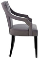 Side Dining Chair, Set of 2, Gray, Velvet, Modern