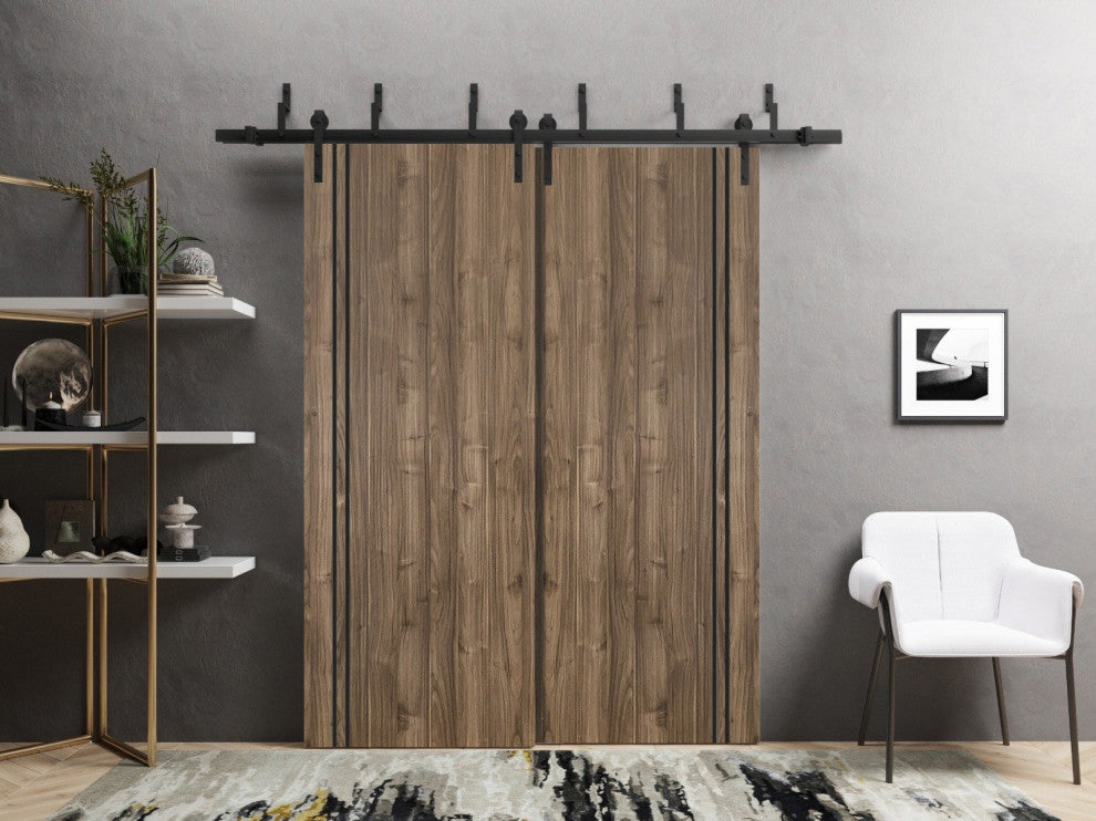 Slab Barn Door Panel 18 x 80 | Planum 0016 Walnut with  | Sturdy Finished
