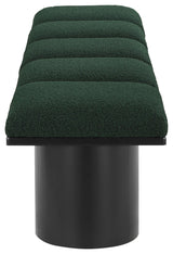 Pavilion Boucle Fabric Upholstered 5-Piece Modular Bench, Green, Black Finish