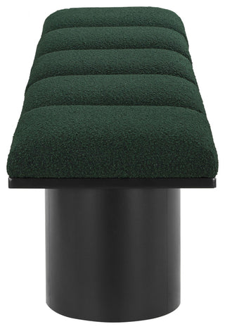 Pavilion Boucle Fabric Upholstered 5-Piece Modular Bench, Green, Black Finish