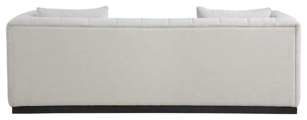 Lucia Beige Linen Textured Fabric Chair, Beige, Sofa