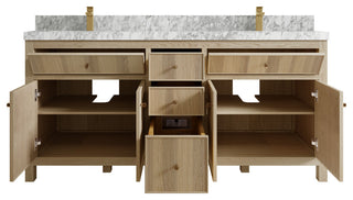Sonoma Oak 72 Double Sink Bath Vanity with 2" Carrara Marble