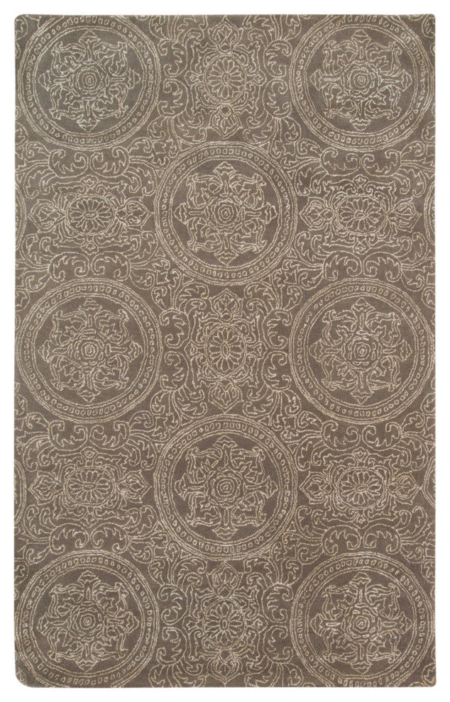 5" X8" X 0.5" Beige Wool Area Rug
