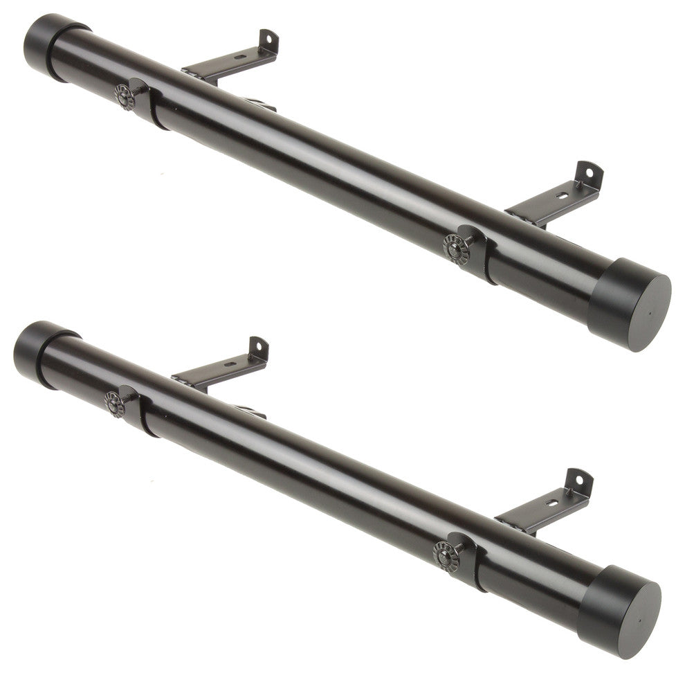 Collin 1.5" Side Curtain Rod, Black, 24"