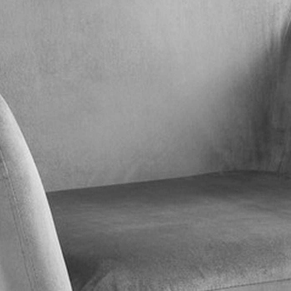 Benzara BM287937 Modern Accent Chair, Padded Seats and Metal Frame, Gray Velvet