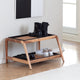 Double-Tier Natural Stand With 2-Pair Rubber Boot Trays My Blue Heaven