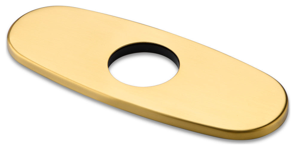 Luxier Rounded Kitchen Faucet Single-Hole Deck Plate, 6.25", Brushed Gold