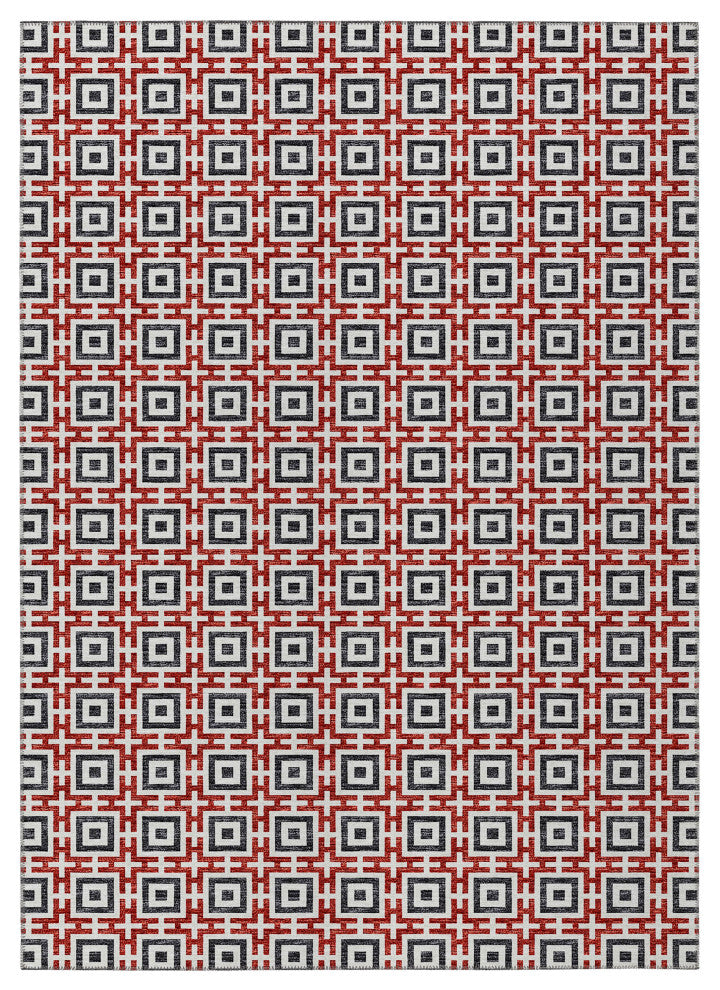 Indoor/Outdoor Marlo MO1 Red Machine Washable 9' x 12' Rug