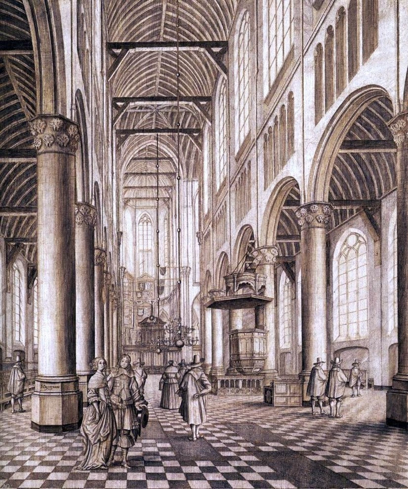 Johannes Coesermans Interior of the Nieuwe Kerk Delft Wall Decal