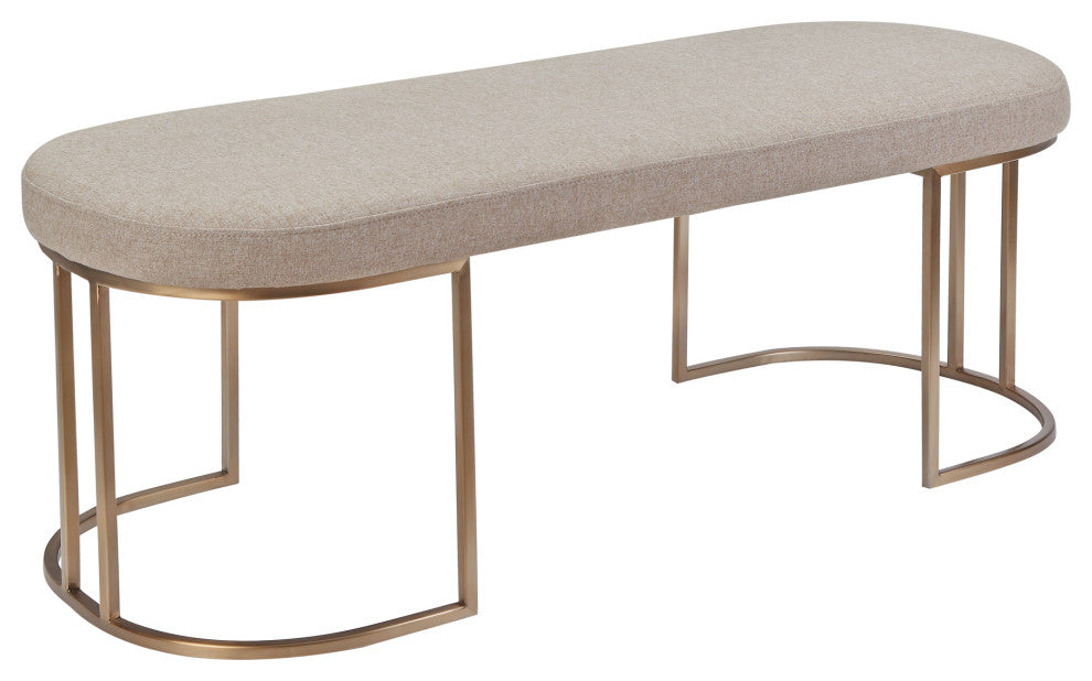 Art Deco Kazu Bench Light Grey - Grey