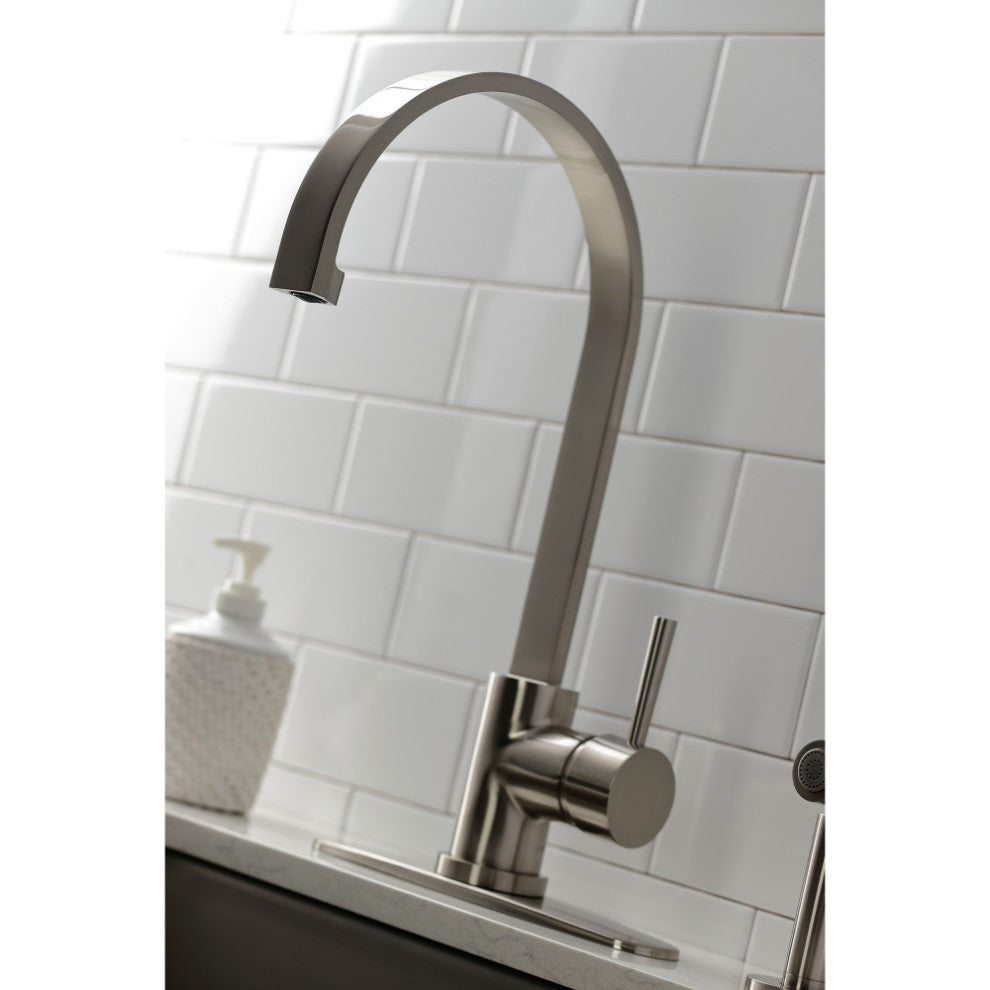 LS8718DLBS Single-Handle Kitchen Faucet With Brass Sprayer, Brushed Nickel