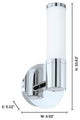 1x6W LED Vanity Wall Light, Chrome Finish and Opal Glass