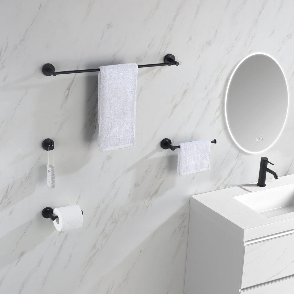 Circular 4 Piece Hardware Set, Matte Black