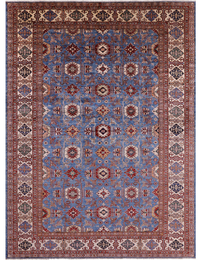 Super Kazak Geometric Hand-Knotted Rug 10' 0" X 13' 8" Q10603