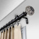 Bailey 1" Curtain Rod, Black, 48-84"