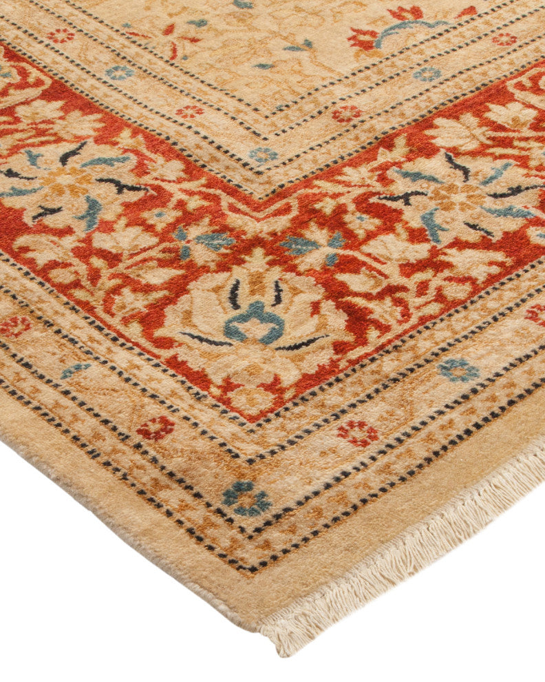 Kate, One-of-a-Kind Hand-Knotted Area Rug Ivory, 6'1"x8'10"