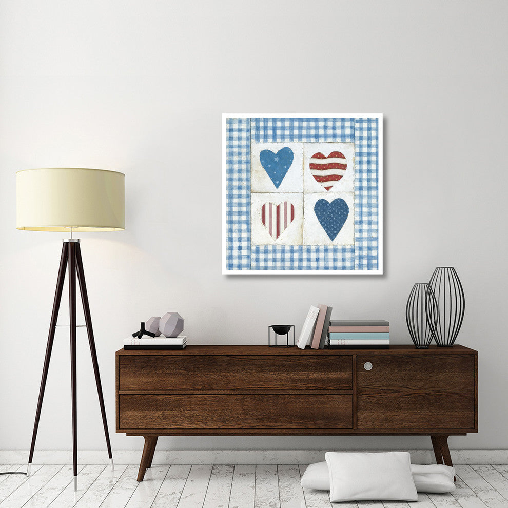 "Americana Hearts II" Digital Paper Print by David Carter Brown, 38"x38"