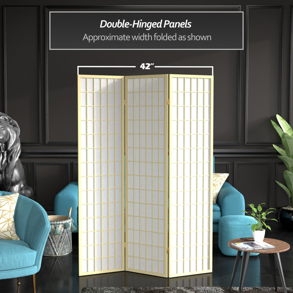 6' Tall Window Pane, Special Edition, Ivory, 3 Panels
