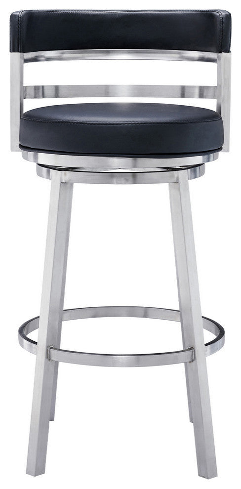 Madrid Swivel Stool, Black, 30"