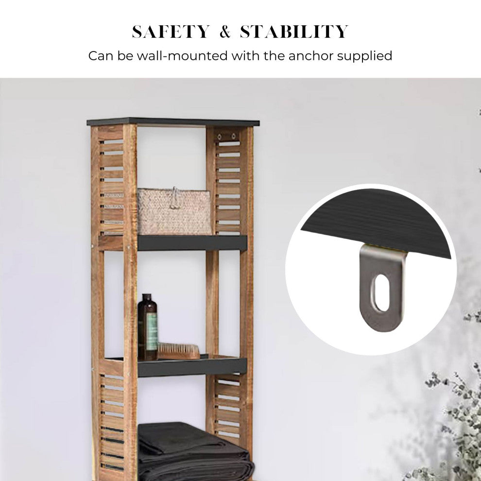 Tall Bathroom Storage Cabinet, Slim Linen Cabinet for Bathroom Organization, Elements