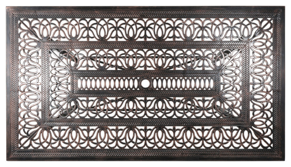 Joyce Outdoor Rectangular Cast Aluminum Dining Table