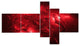 Alien Mystical Flower Red, Floral Art Canvas Print, 60"x32", 5 panels