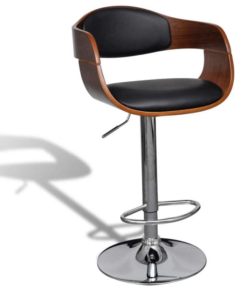 vidaXL Bar Stools 2 pcs Bent Wood and Faux Leather