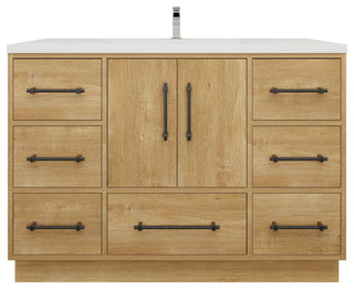 Victoria 48" Solid Wood Bath Vanity, Oak
