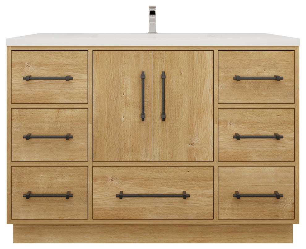 Victoria 48" Solid Wood Bath Vanity, Oak