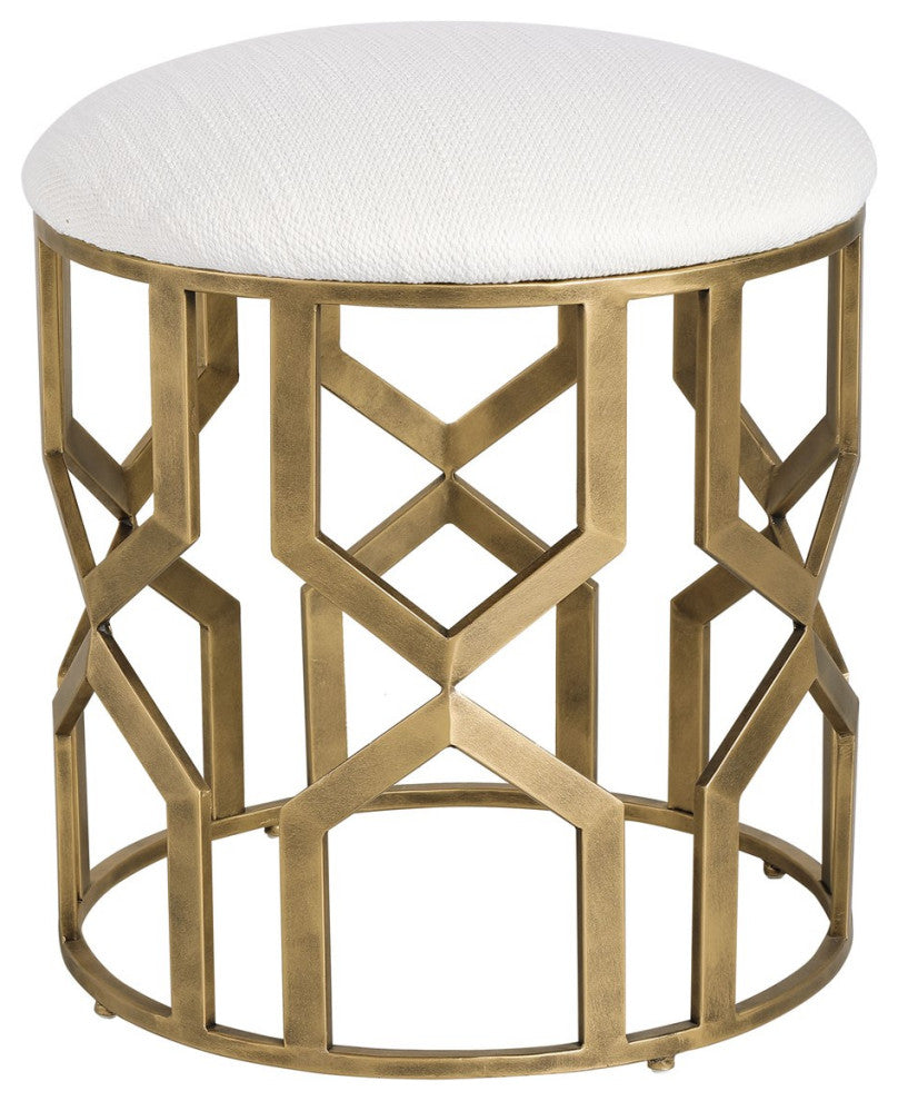 Uttermost Trellis Geometric Accent Stool 23579