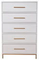 Madelyn Five Drawer Chest, White