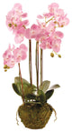 Luxe Pink Phalaenopsis Orchid Faux Floral Artificial Plant 30 in Drop In Flowers