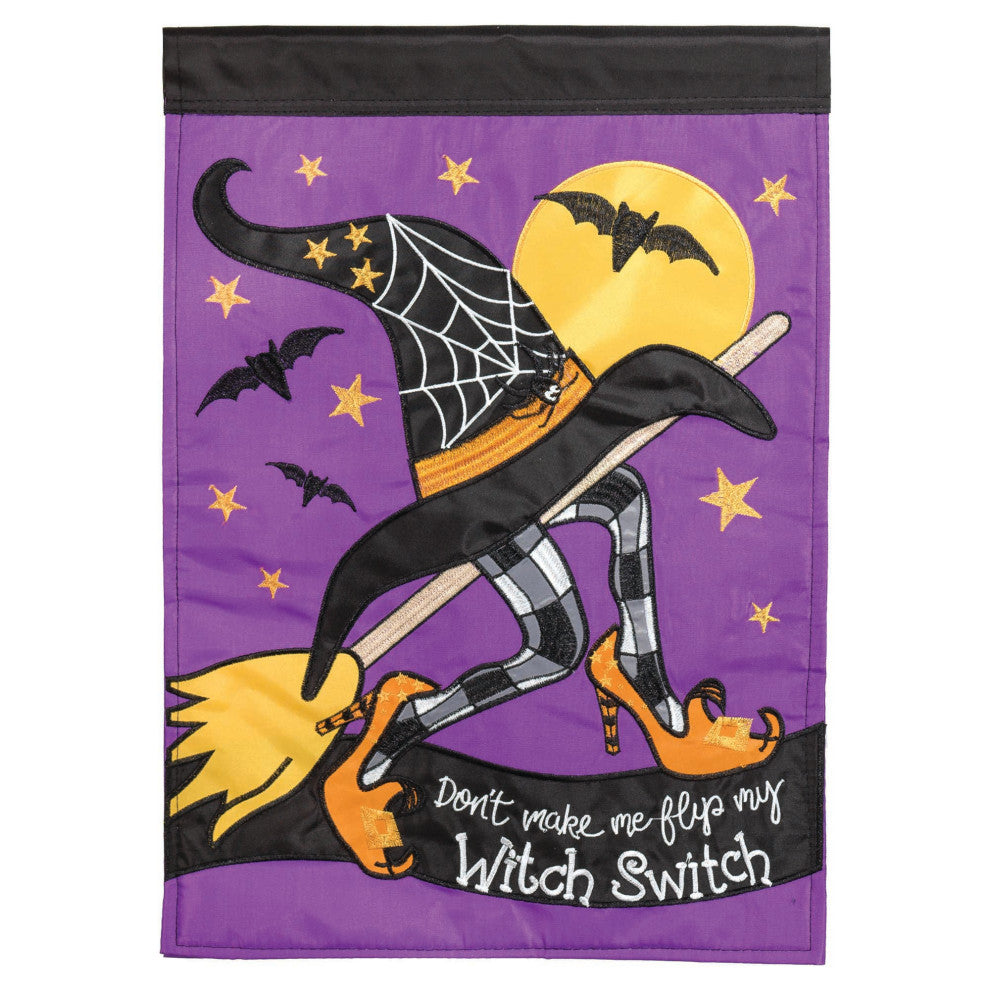 Witch Switch Double Applique Flag