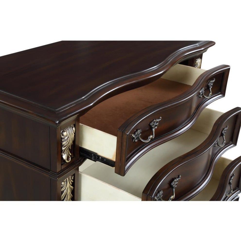 Furniture Maximus Solid Wood 6-Drawer Chest in Madeira