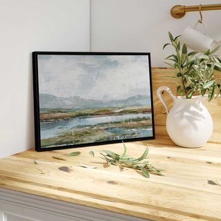 "Lakeside Afternoon Delight" - A Tranquil Waterscape for Refined Interiors
