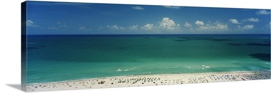 "Beach, South Beach, Miami Beach, Florida" Canvas Art, 36"x12"x1.25"
