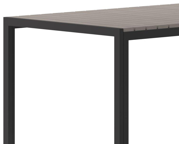 Finch Commercial Grade Outdoor  55" x 31" Dining Table, Gray