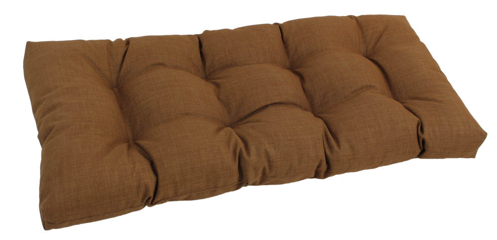42"X19" Squared Solid Spun Polyester Tufted Loveseat Cushion, Mocha