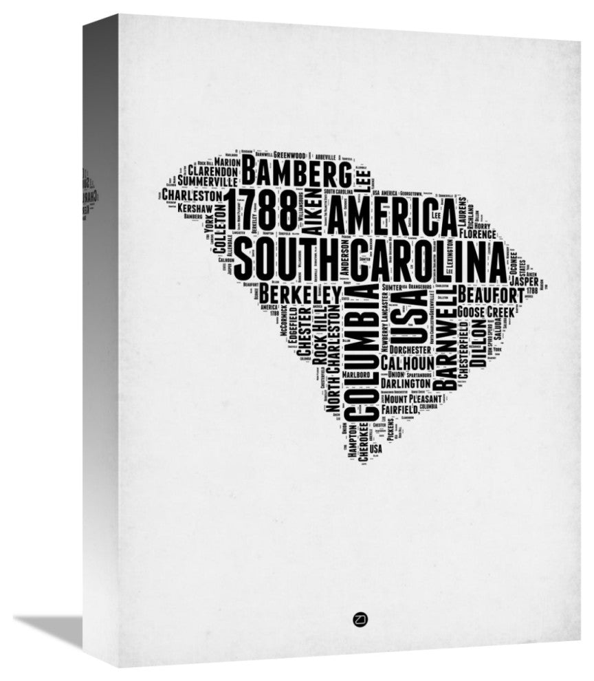 "South Carolina Word Cloud 1" Fine Art Print