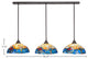 Stem 3-Light Pendalier with Hang Straight Swivel, Dark Granite/Sierra Art