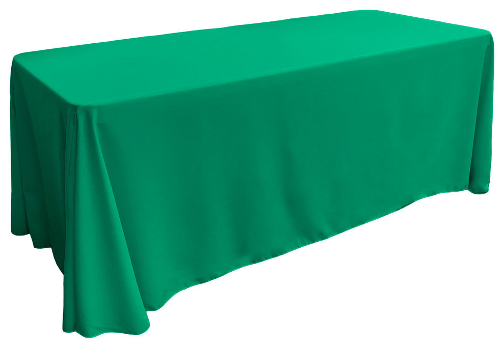 LA Linen Rectangular  Polyester Poplin Tablecloth, Jade, 90"x156"