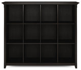 Amherst Solid Wood 12 Cube Storage Bookcase, Hickory Brown