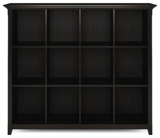Amherst Solid Wood 12 Cube Storage Bookcase, Hickory Brown