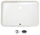 STYLISH 21" Rectangular Undermount Ceramic Bathroom Sink, 2 Overflow Finishes