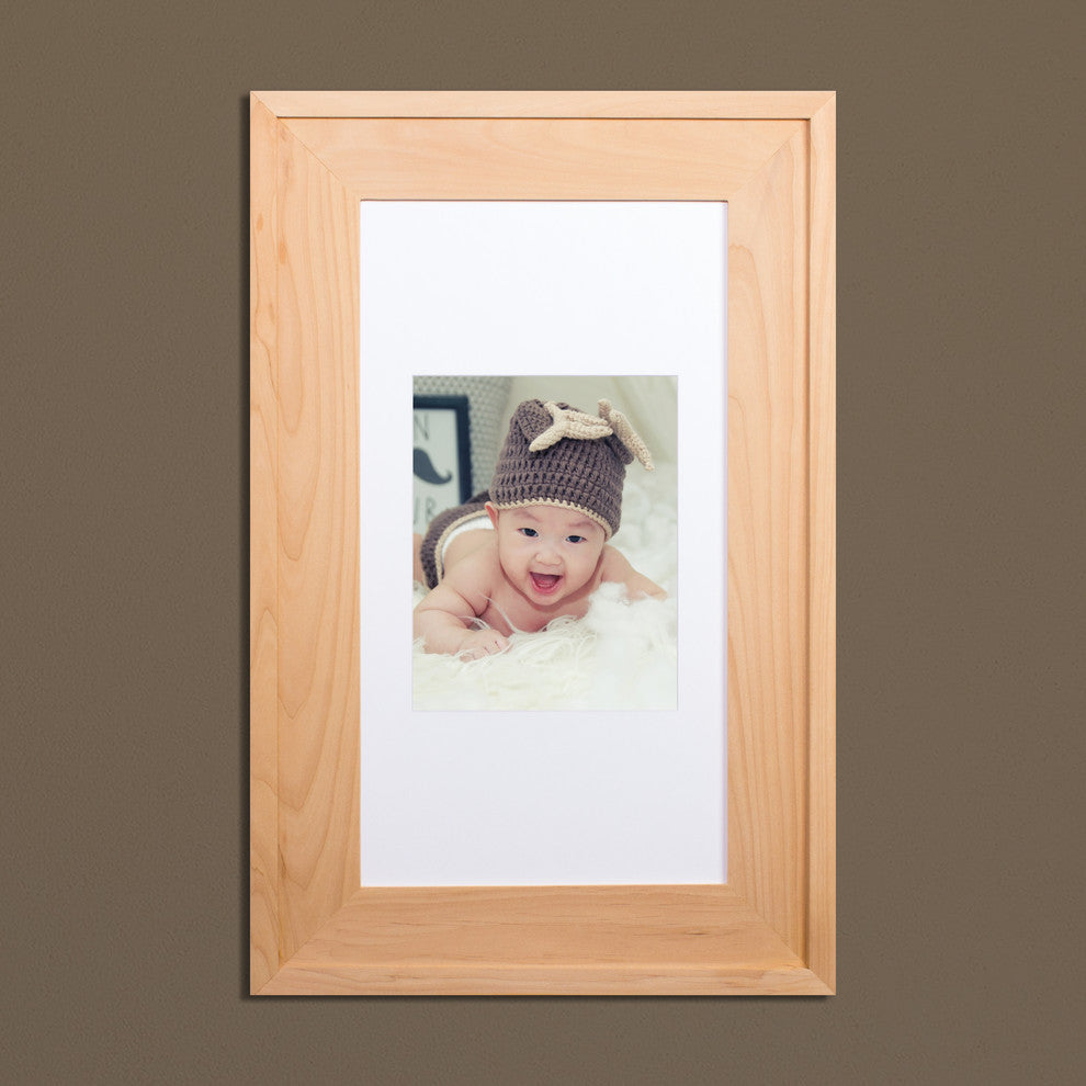Concealed Picture Frame Medicine Cabinet, Unfinished Raised, 14"x24"