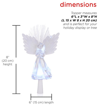 Angel Tree Topper with Fiber Optic Wings and LED Lights