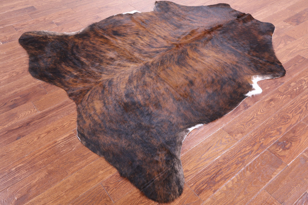 6' 6" X 6' 2" Organic Natural Hair-On Cowhide Area Rug C1885